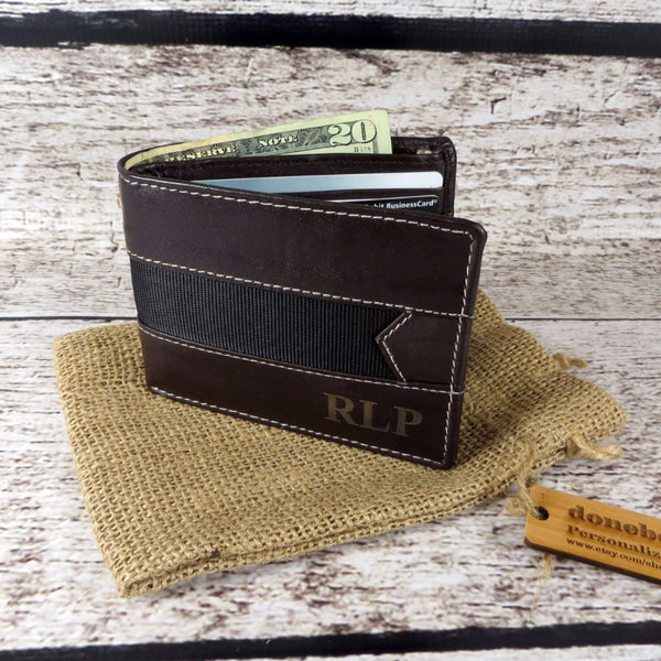 Bi-fold Men's Leather Wallet Personalized